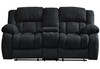 77" Black Manual Reclining Loveseat With Storage