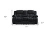 77" Black Manual Reclining Loveseat With Storage
