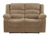 60" Beige Microfiber Manual Reclining Loveseat