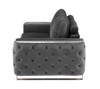 72" Dark Gray And Silver Velvet Loveseat