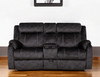 70" Dark Gray Microfiber Manual Reclining Loveseat With Storage