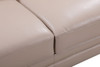 71" Beige And Silver Genuine Leather Love Seat