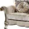 70" Gold And Pearl Velvet Loveseat and Toss Pillows