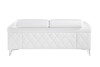 70" White And Silver Metallic Top Grain Leather Loveseat