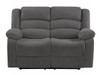 60" Gray Microfiber Manual Reclining Loveseat