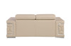 71" Beige And Silver Genuine Leather Loveseat