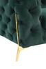 74" Emerald And Gold Velvet Loveseat