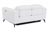 65" White And Black Italian Leather Power Reclining Loveseat