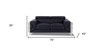 75" Black And Silver Italian Leather Loveseat