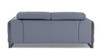 75" Light Blue And Black Italian Leather Loveseat