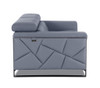 75" Light Blue And Black Italian Leather Loveseat