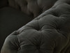 74" Dark Gray And Gold Velour Chesterfield Loveseat