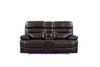 78" Brown Faux Leather Power Reclining Love Seat With Storage