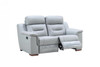 67" Gray And Brown Faux Leather Manual Reclining Loveseat