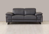 71" Dark Gray And Silver Genuine Leather Loveseat