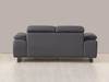 71" Dark Gray And Silver Genuine Leather Loveseat