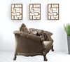 73" Bone Velvet Loveseat and Toss Pillows