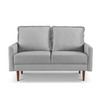 57" Gray And Dark Brown Velvet Loveseat