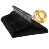 100 Piece Set of Velvet Slim Profile Heavy Duty Felt Hangers with Stainless Steel Swivel Hooks in B