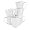 Elama Cara 6 Piece 10 Ounce Porcelain Cup Set in White