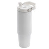 Gibson Home 29oz Marina Stainless Steel Thermal Tumbler with Top Handle and Folding Straw in White