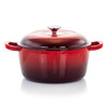 MegaChef 5 Quarts Round Enameled Cast Iron Casserole with Lid in Gradient Red