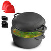 MegaChef 5 Quart Pre-Seasoned 2-in-1 Cast Iron Dutch Oven and Skillet