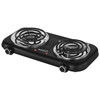 Brentwood 1100w Countertop Double Coiled Electric Burner in Black