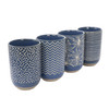 Laurie Gates Madrina 4 Piece 19 Ounce Stoneware Assorted Designs Mug Set in Blue