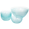 Gibson Home Plastic Bowl Set with Serving Bowl in Light Blue