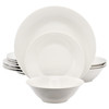 Gibson Home Everyday 12 Piece Round Fine Ceramic Dinnerware Set in White