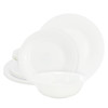 Gibson Ultra White Shadow 12 Piece Opal Glass Dinnerware Set in White