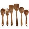MegaChef 6 Piece Acacia Wood Kitchen Utensil Set in Dark Brown