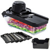 Brentwood 3.6 Cup Mandolin Slicer and Cheese Grater in Black with 6 Interchangeable Blades