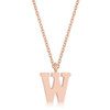 Elaina Rose Gold Stainless Steel W Initial Necklace