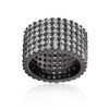 Hematite Wide Pave Cubic Zirconia Ring