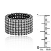 Hematite Wide Pave Cubic Zirconia Ring