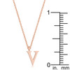 Elaina Rose Gold Stainless Steel V Initial Necklace