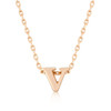 Rose Gold Finish Initial V Pendant