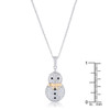 .35 ct CZ Two-Tone Snowman Pave Holiday Pendant