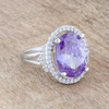 Melanie 5.95ct Amethyst CZ Rhodium Cocktail Ring