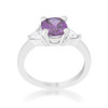 Shonda 1.8ct Amethyst CZ Rhodium Cushion Classic Statement Ring