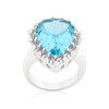 Solitaire Blue Topaz Cocktail Ring