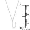 Elaina Rhodium Stainless Steel U Initial Necklace