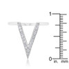 Michelle 0.2ct CZ Rhodium Delicate V-Shape Ring