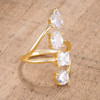 3CT Stunning CZ Goldtone Ring