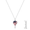 .1 Ct Patriotic Hot Air Balloon Rhodium Necklace with CZ