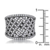 Brin 1.4ct CZ Hematite Wide Woven Style Ring
