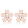 Daisy 0.3ct CZ Rose Gold Stainless Steel Flower Stud Earrings