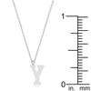 Elaina Rhodium Stainless Steel Y Initial Necklace